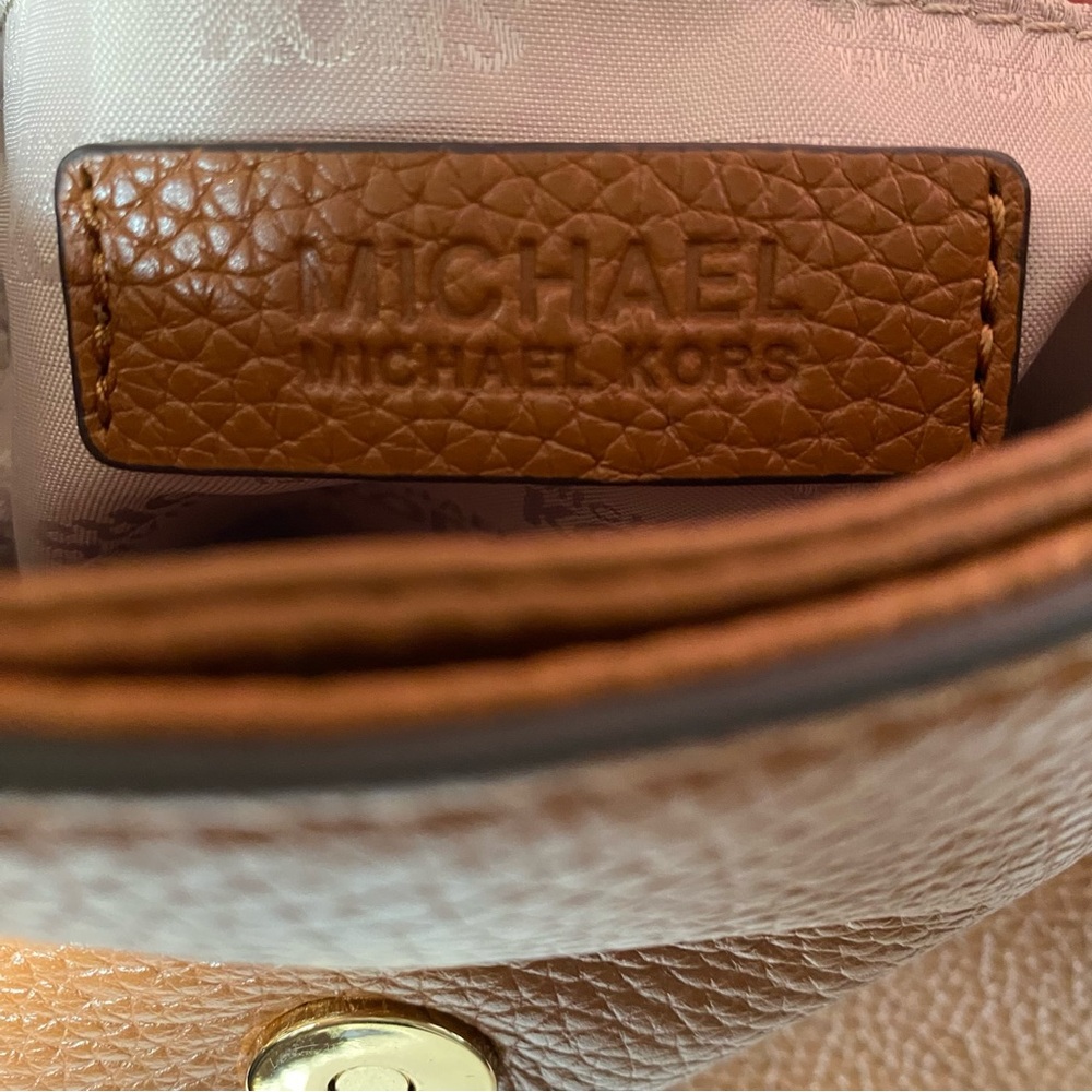NWOT Michael Kors Y2K Chestnut Leather Boho Shoulder Bag with Gold Accents - Picture 11 of 16